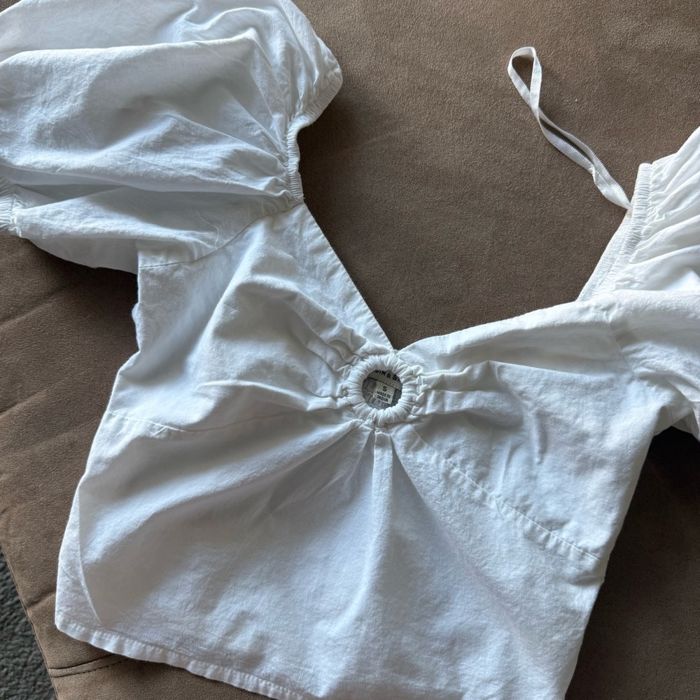 White Puff Sleeve Top